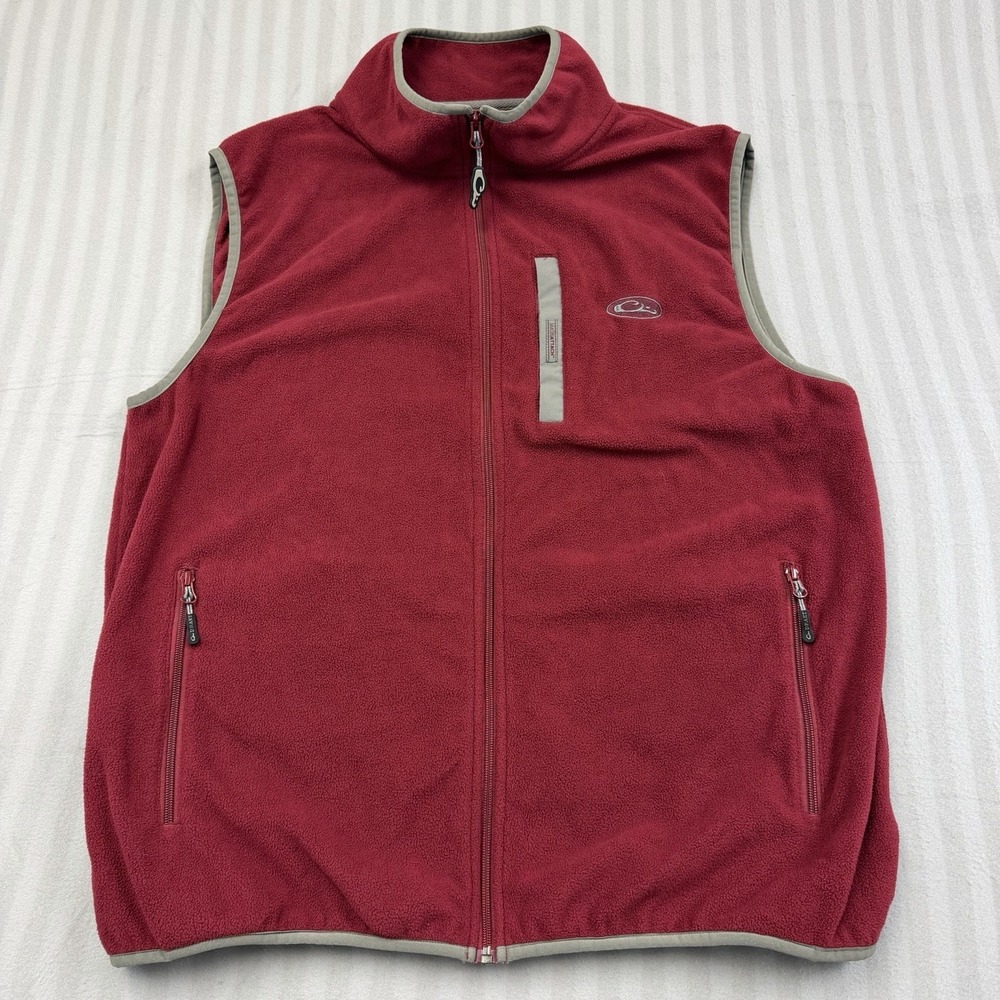 Drake Men's XL‎ Vest Burgundy Red Fleece